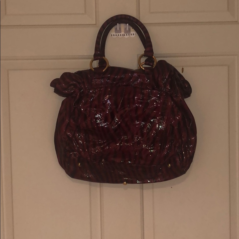 Black and Red Zebra Print Leather Arcadia Bag - Picture 2 of 5